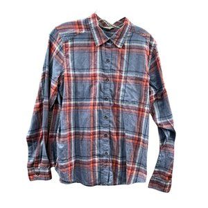 Naturals Shirt Womens Large Soft Button Up Blue Plaid Long Sleeve Casual…